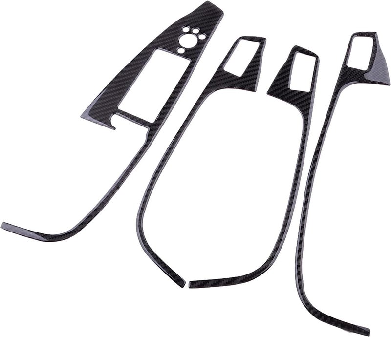 Yurefax 4pcs Carbon Fiber Window Switch Trim for Q5 - Image 1