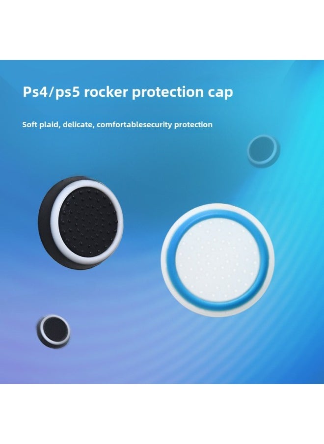 Generic - PS4 Rocker Cap PS3/PS5 Game Machine Mushroom Head Protection Key Cap Two-color Handle Silicone Cap Luminous-Product Color:PS-08 Red Background Green Circle - Image 1