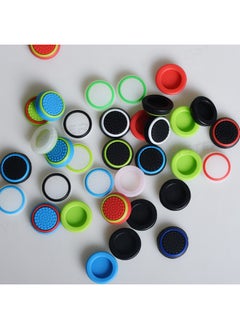 PS4 Rocker Cap PS3/PS5 Game Machine Mushroom Head Protection Key Cap Two-color Handle Silicone Cap Luminous-Product Color:PS-08 Red Background Green Circle