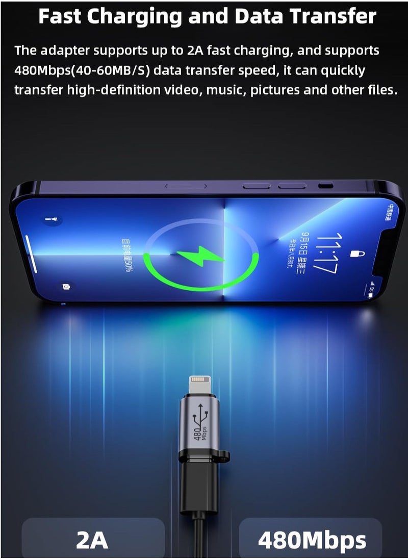Generic - 8 Pack USB C Lightning to Micro USB Adapter,  Micro USB and Lighting to USB C Extender, USB C Micro USB to Mini USB Connector use any interface, Black - Image 1