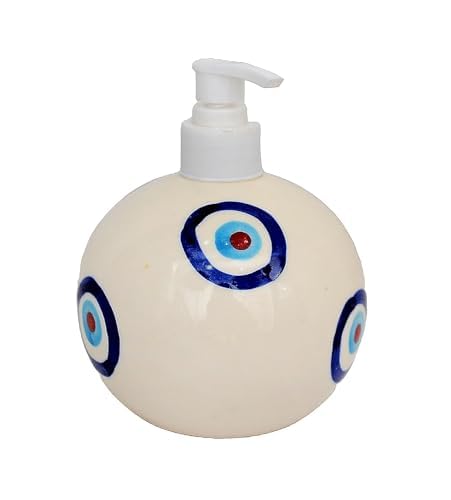 Skywalk Hand Painted Ceramic Liquid Soap Dispenser for Bathroom and Kitchen 250 Ml SWKA-1255
