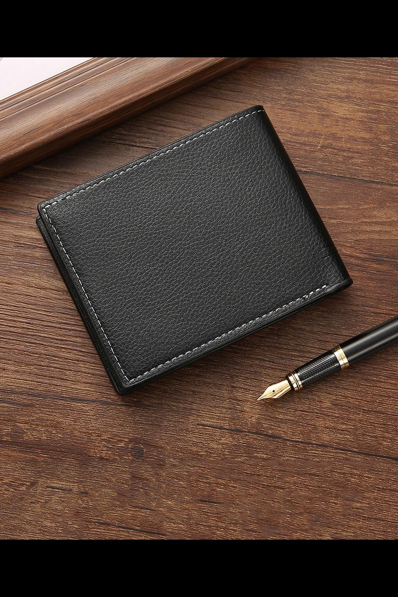 جيانغ بي أو محفظة للرجال، محفظة جيب بيفولد مع نافذة هوية، أسود 11.5 × 9.3 × 0.6 سم - Image 5