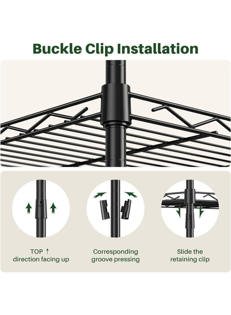 BLOOMING TIME 3 Tier Narrow Metal Wire Shelving Rack - Adjustable Steel Storage Shelves, Organizer for Kitchen, Pantry, Laundry, Office - Image 2