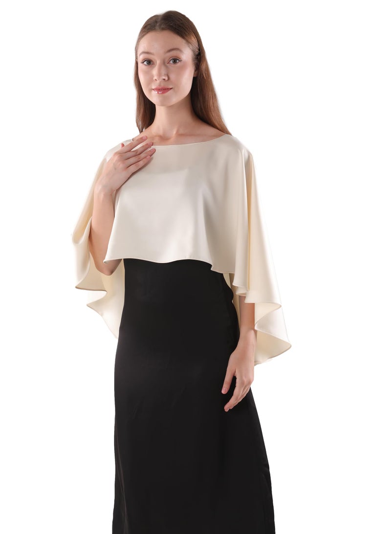 Hotshawl Shawls and Wraps for Evening Dress Stain Capelets for women Elegant shawl Wraps Wedding Cape Cover Up (Champagne) - Image 2
