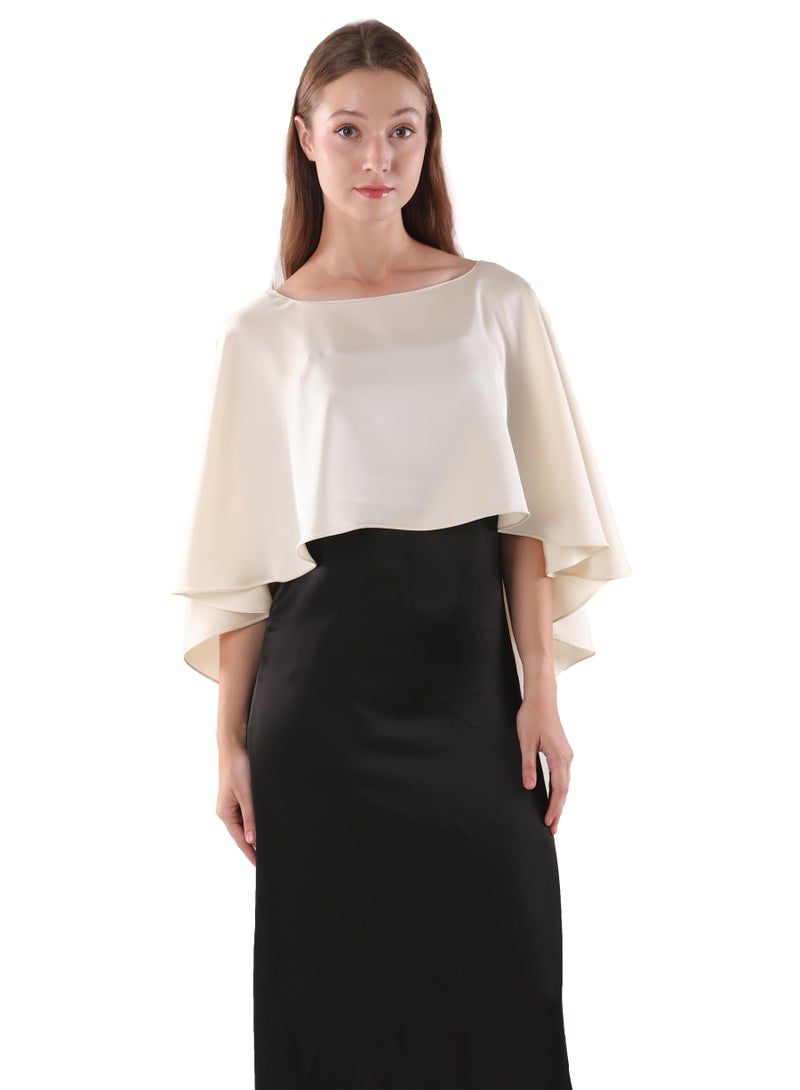 Hotshawl Shawls and Wraps for Evening Dress Stain Capelets for women Elegant shawl Wraps Wedding Cape Cover Up (Champagne) - Image 4