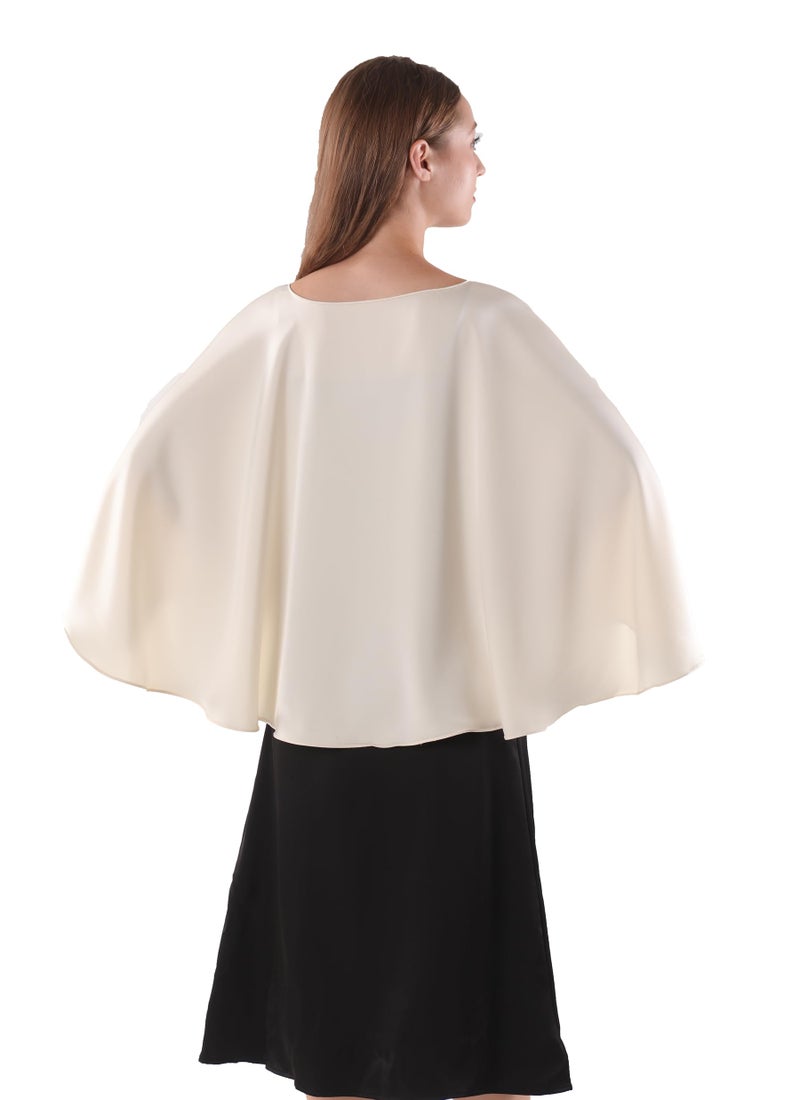 Hotshawl Shawls and Wraps for Evening Dress Stain Capelets for women Elegant shawl Wraps Wedding Cape Cover Up (Champagne) - Image 5