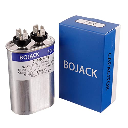 BOJACK 7.5 uF ±6% 7.5 MFD 370V/440V CBB65 Oval Run Start Capacitor for AC Motor Run or Fan Start and Cool or Heat Pump Air Conditione - Image 2