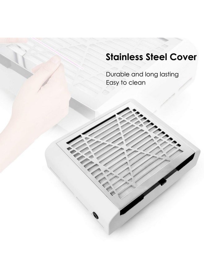 AONOLOVO - AONOLOVO Nail Dust Collector, Powerful Nail Vacuum Dust Collector Nail Tech Extractor Fan Manicure Tool for Acrylic Nails Removal, White - Image 1