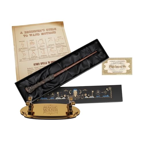 Fusked HP Magic Wand - Magic Wand Stand Accessories with Premium Wand Stand - Collectible Gift Toys for Collectors and Cosplay Dress Combo (Limited Edition 2024) (HP + Wood Stand) - Image 1