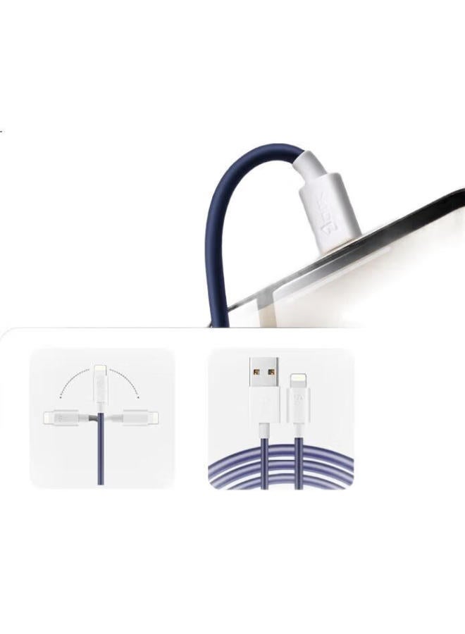 Zack, Apple Mfi Certified, Type-C Data Cable, Compatible With Iphone 12/11 Pro/Xs Max/Xr/Se2/8P/7, Fast Charging Cable For Ipad Tablets, Blue And White - Image 1