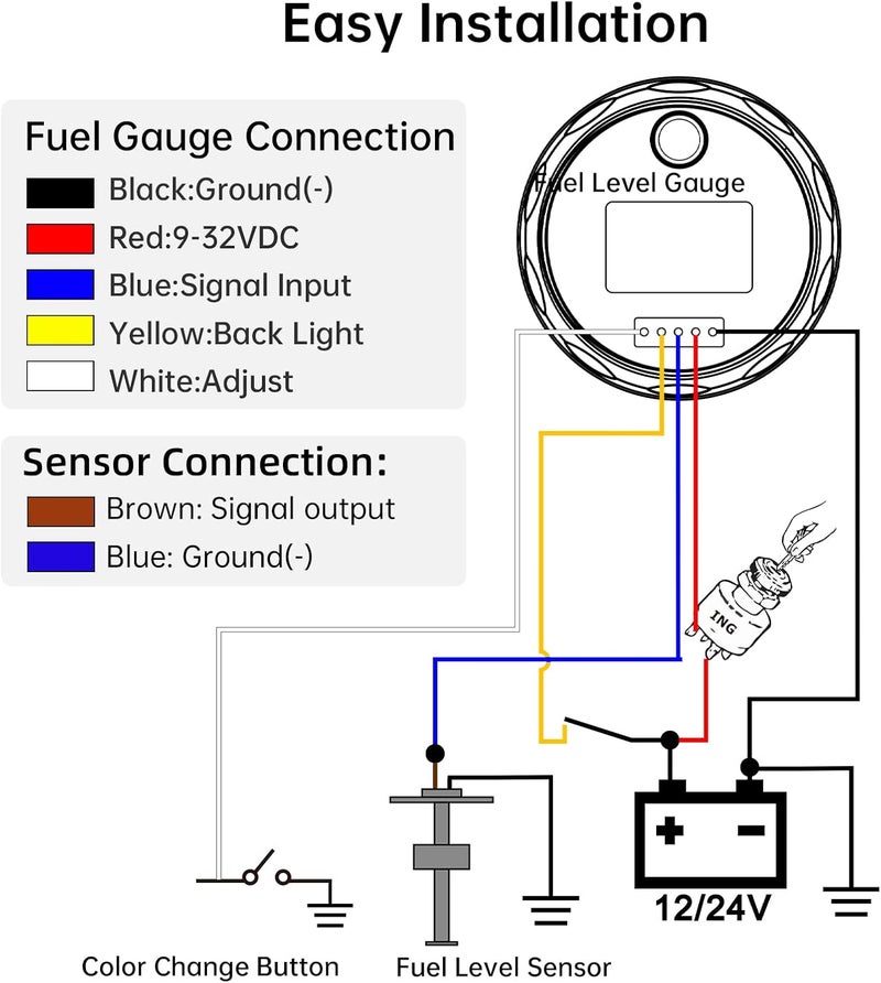ARTILAURA Marine Fuel Sending Unit and Gauge, 240-33 Ohms Stainless Steel Sensor for Boat, Car, Truck - Image 5
