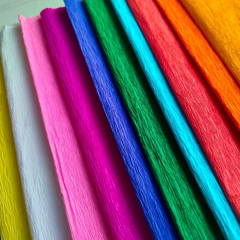 Artzone ورق كريب لصنع الزهور بنفسك | 10 ألوان ورق كريب 25 سم × 100 سم، 10 ورقة - Image 1