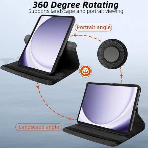 TGK Rotating Cover for Samsung Galaxy Tab A9 Plus 11 inch 360 Degree Leather Flip Case (Dark Blue) - Image 4