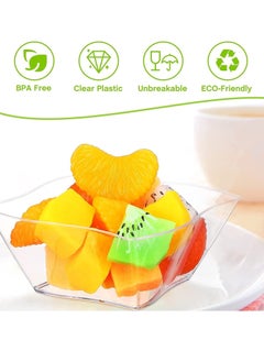 Y&D 100Pcs Mini Dessert Cups, 150ml Plastic Streamline Bowl Clear Parfait Appetizer Cup Reusable Serving for Pudding Mousse Party  - Image 3
