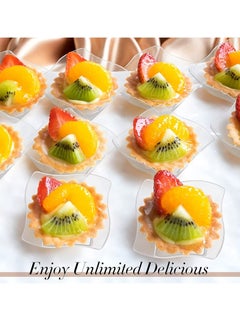 Y&D 100Pcs Mini Dessert Cups, 150ml Plastic Streamline Bowl Clear Parfait Appetizer Cup Reusable Serving for Pudding Mousse Party  - Image 2