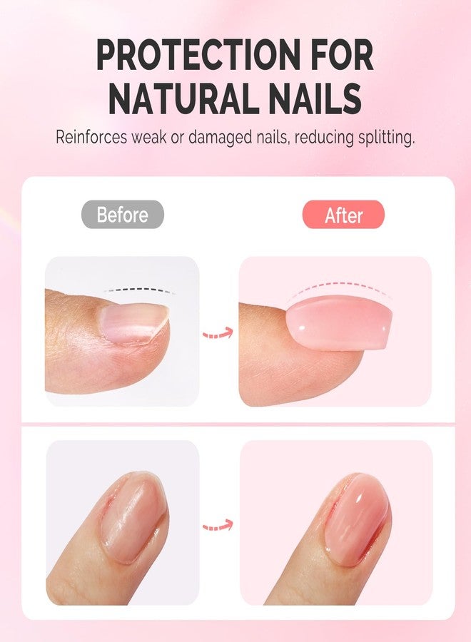 MelodySusie 6PCS 15ML Nude Pink Base Colors Clear Builder Gel Set for Nails Thickening,Soak Off UV Extension Gel,Rhinestone Nail Glue in a Bottle for Nail Art Design Gift for Women - Image 4