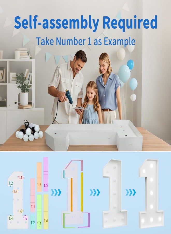 imprsv Marquee Numbers Large 2nd-Birthday Decorations: 4ft Light Up Number Party Decor Two Fast Birthday Decorations 2 Year Old Birthday Backdrop Anniversary Cardboard Big Mosaic Balloon Frame Number 2 - Image 2