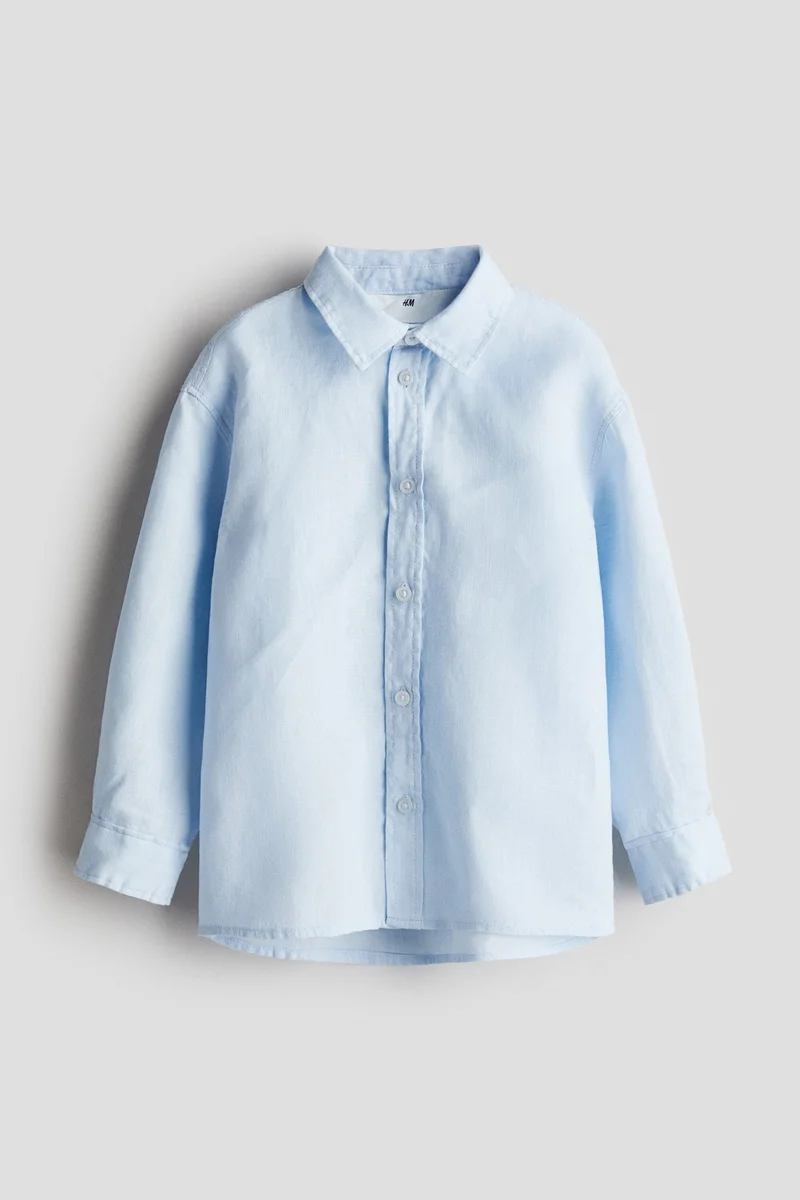 اتش اند ام قميص بقصّة واسعة من الكتان