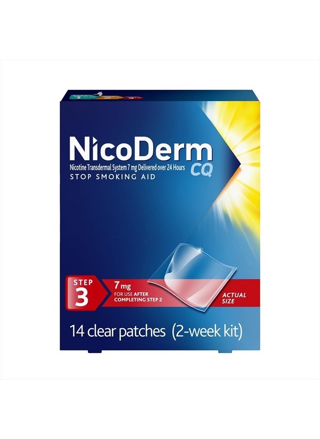 NicoDerm CQ 7mg Step 3 Nicotine Patches to Help Quit Smoking - Stop Smoking Aid, 14 Count  - Image 1
