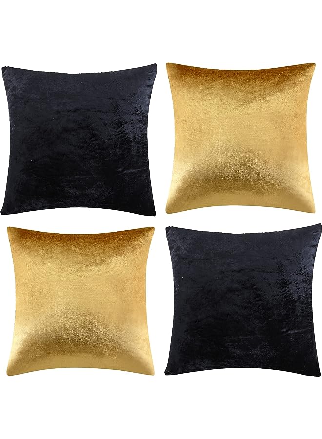 SYOSI Throw Pillow Covers 18 x 18, SYOSI Set of 4 Square Velvet Cushion Covers, Throw Pillow Cover Protector Cushion Covers Pillowcase Home Decor Decorations for Sofa Couch Bed Chair Car - Image 1