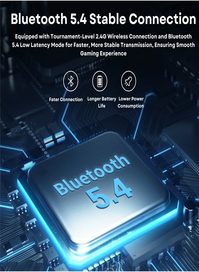 Jite Wireless Headset, Gaming, Computer, Mobile Phone, RGB Luminous Headset, Bluetooth 5.4, Black  - Image 4