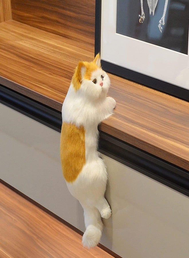 ZUGAD Cute Hanging Cat Decor for Desk & Table | Realistic Fluffy Cat Figurine | Lover Gift | Home, Study & Computer Table Decor | Soft Toys for Baby Boys and Girls - Image 5