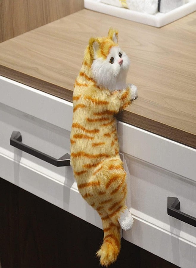 ZUGAD Cute Hanging Cat Decor for Desk & Table | Realistic Fluffy Cat Figurine | Lover Gift | Home, Study & Computer Table Decor | Soft Toys for Baby Boys and Girls - Image 4