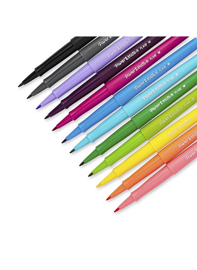 Paper Mate Flair Felt Tip Pens, Medium Point (0.7Mm), Tropical & Classic Colors, 12 Count  - Image 2