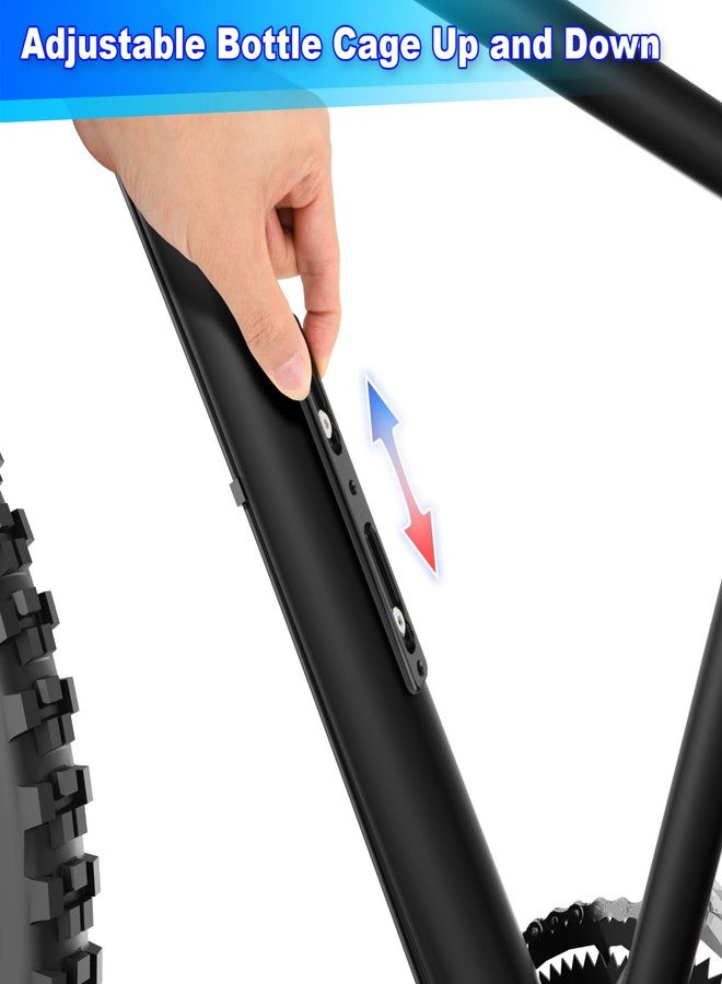 Cosmos 2 Pcs Bike Water Bottle Cage Adapter Adjustable Bicycle Bottle Cage Mount Brackets 2 Slots Cycling Water Bottle Holder Mounting Base for Mountain Road Bike (Black) - Image 3