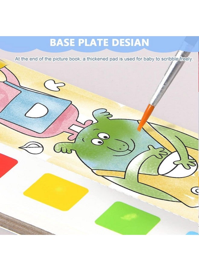 Qolixs Pocket Watercolor Book - 20 Sheets Water Painting Patterns With Art Brush for Kids, Toddlers - Cartoon Painting Kit - Portable Travel Watercolor Set - Image 3