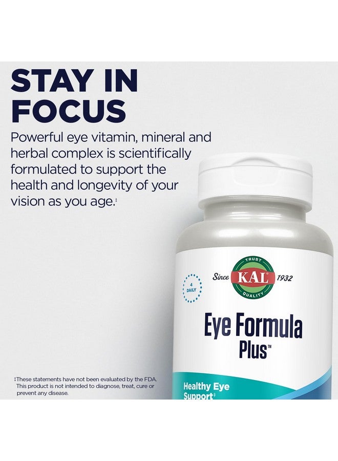 KAL Eye Formula Plus, Eye Care and Vision Supplements for Adults, with Eye Vitamins Lutein and Zeaxanthin, Plus Bilberry Extract, Goji and Blueberry Extract, 60-Day Guarantee, 15 Servings, 60 Tablets - Image 5