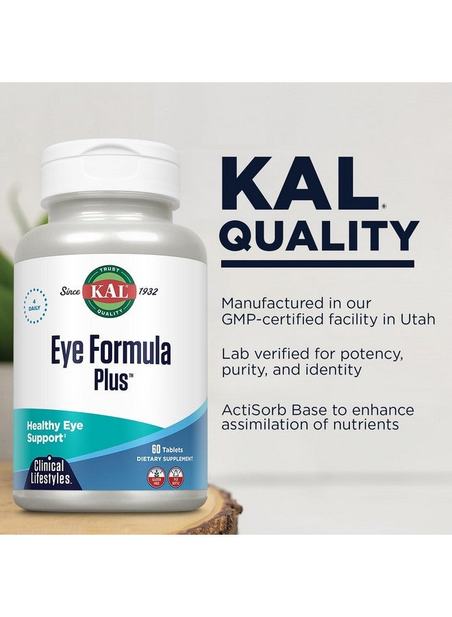 KAL Eye Formula Plus, Eye Care and Vision Supplements for Adults, with Eye Vitamins Lutein and Zeaxanthin, Plus Bilberry Extract, Goji and Blueberry Extract, 60-Day Guarantee, 15 Servings, 60 Tablets - Image 4