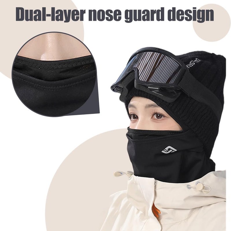 BDKMMS Ski Mask for Men & Women, Windproof Waterproof Balaclava Cold Weather Thermal Breathable Face Mask with Headphone Holes - Image 4