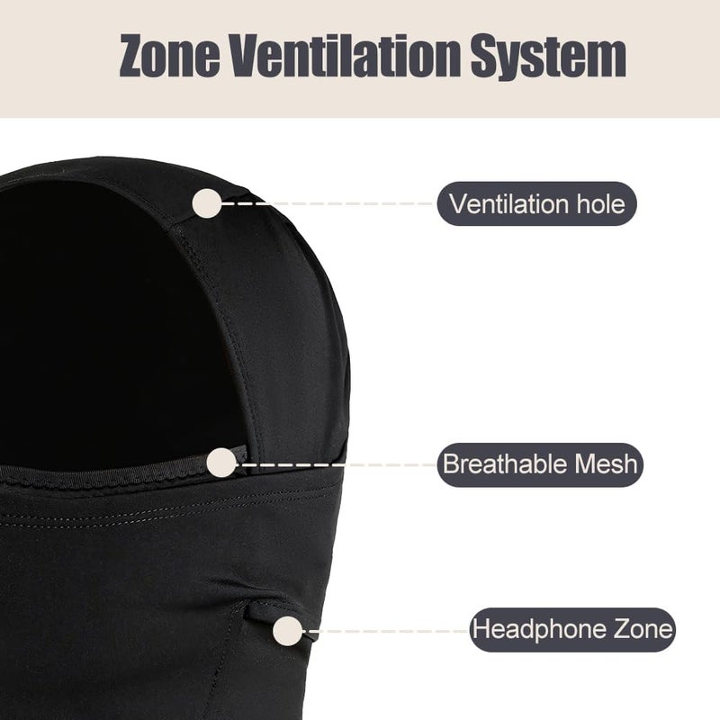 BDKMMS Ski Mask for Men & Women, Windproof Waterproof Balaclava Cold Weather Thermal Breathable Face Mask with Headphone Holes - Image 2