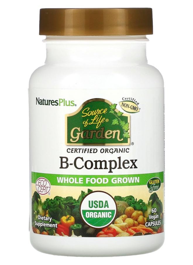 NaturesPlus Source of Life Garden Organic B-Complex 60 Vegan Capsules 