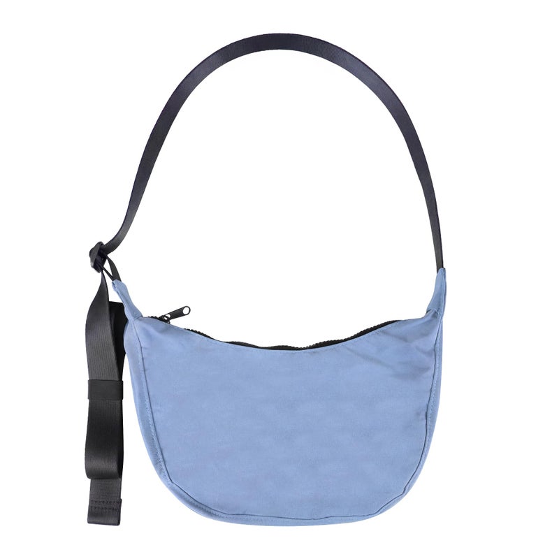 FASTFAIRY Small Nylon Crossbody Crescent Bag: Cashmere Blue Slouchy Style Shoulder Casual with Adjustable Strap - Minimalist Environmentalist - Commuting Work Daily - Image 1
