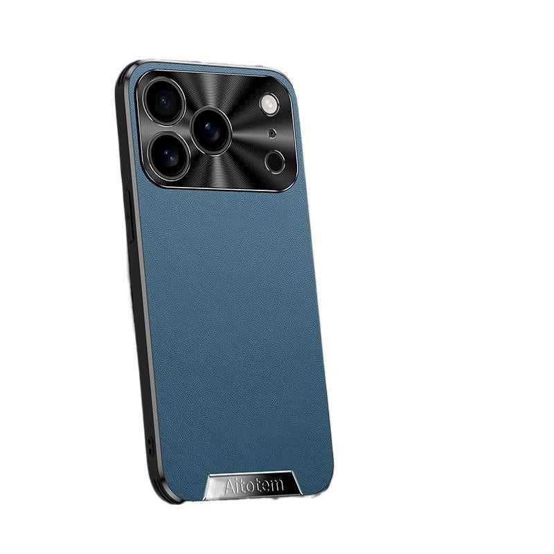 غطاء واقي، أزرق باللون الأزرق ملمس جلد، مقاوم للصدمات لـ iPhone 17 / 17 Air / 17 Pro / 17 Pro Max للاستخدام الشخصي للعائلة للتخزين العملي - Image 1