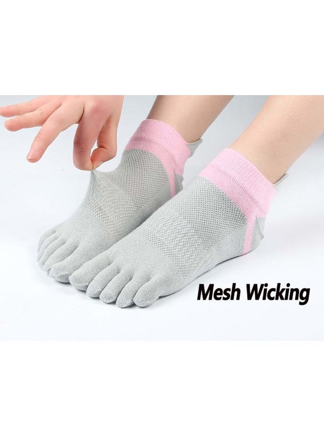Fasot Toe Socks Women No Show Low Cut Mesh Wicking 5 Finger Cotton Athletic 6 Pack - Image 5