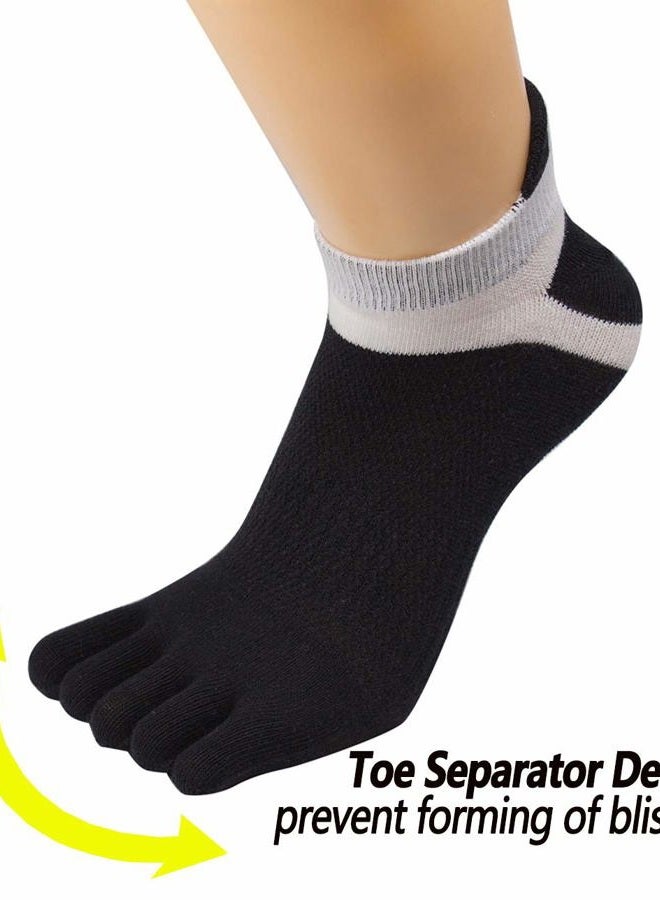 Fasot Toe Socks Women No Show Low Cut Mesh Wicking 5 Finger Cotton Athletic 6 Pack - Image 4