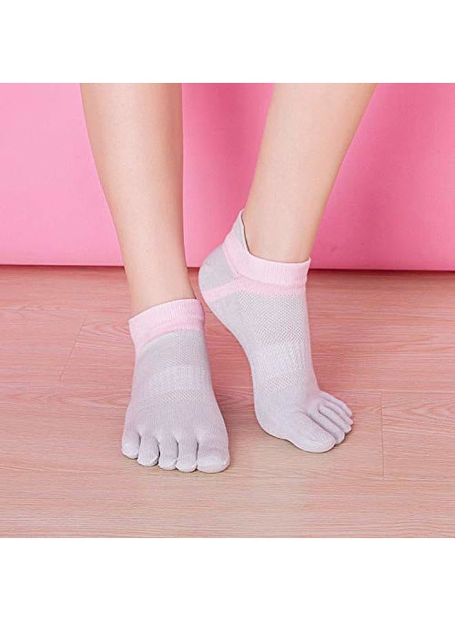 Fasot Toe Socks Women No Show Low Cut Mesh Wicking 5 Finger Cotton Athletic 6 Pack - Image 3
