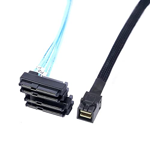 ADCAUDX Mini SAS to SAS Cable: 1M SFF-8643 to SAS SFF-8643 to SFF-8482 Connector 4X SFF-8482 with SATA Power Adapter Cable (3.3FT) - Image 5