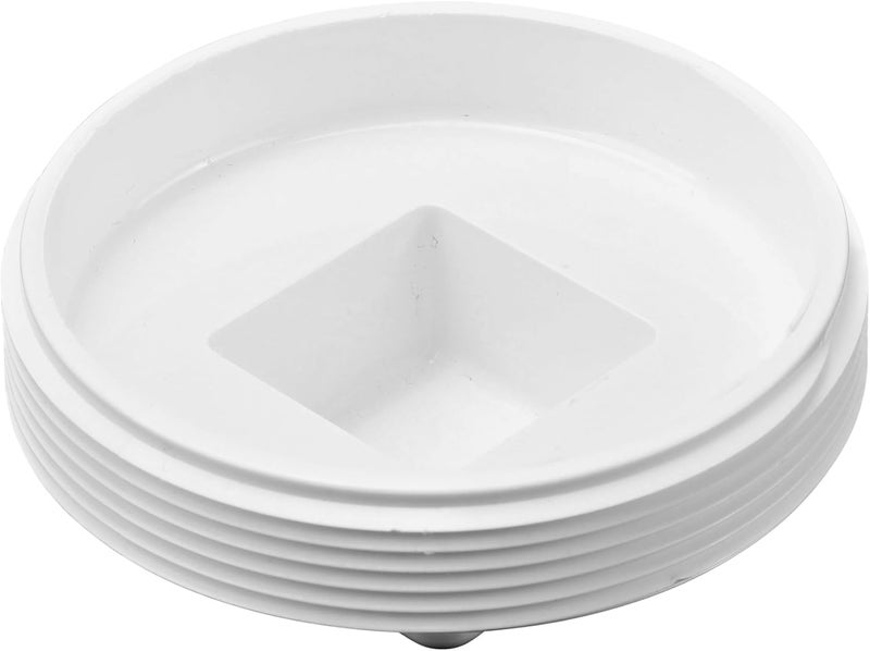 NDS 41P8 PVC S&D Cleanout Plug, with 4-Inch MPT Connection, Works with 4-Inch FPT drain fittings attached to Sewer and Drain Pipe, White - Image 3