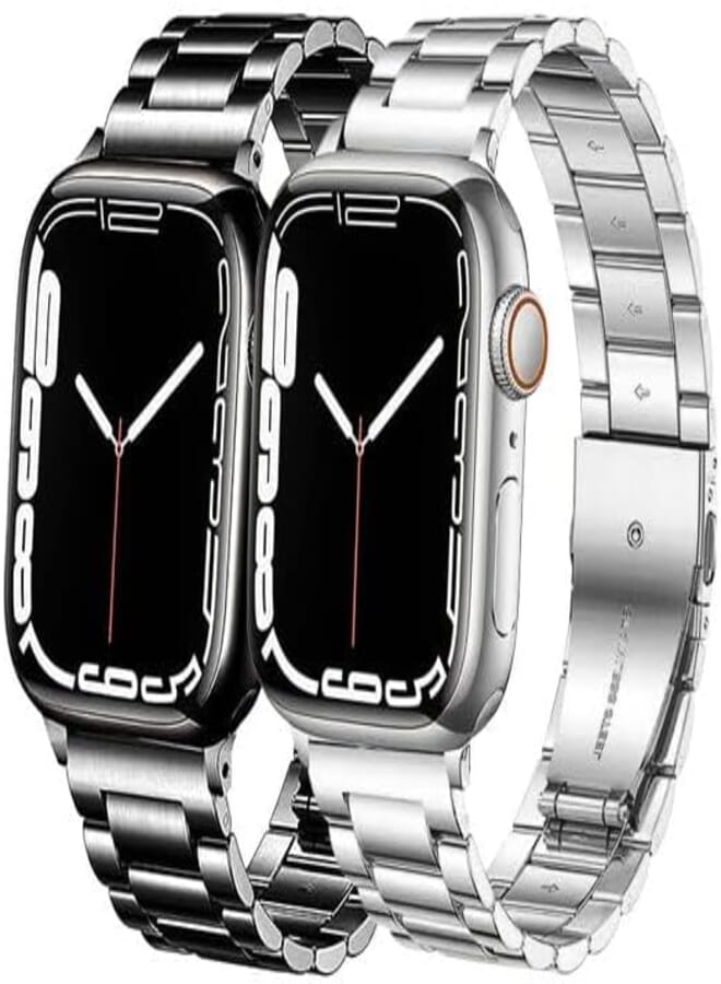 Next Store 2 Pack Stainless Steel Metal Watch Band for iWatch Bands for Men Women, Stainless Steel Metal Watch Band for iWatch Series 1/2/3/4/5/6/7/8/9 41mm 40mm 38mm