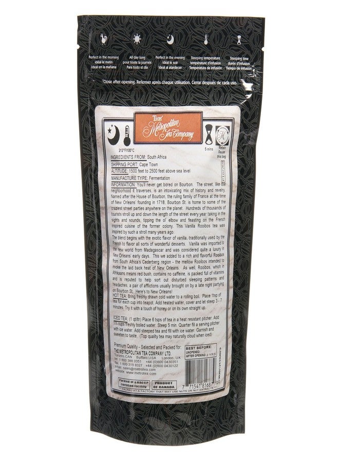 Metropolitan Tea مجموعة شاي متروبوليتان ديسكفري السائب، شاي رويبوس بنكهة فانيليا بوربون ستريت، 100 غرام، تكفي لتحضير 30-45 كوبًا - Image 3