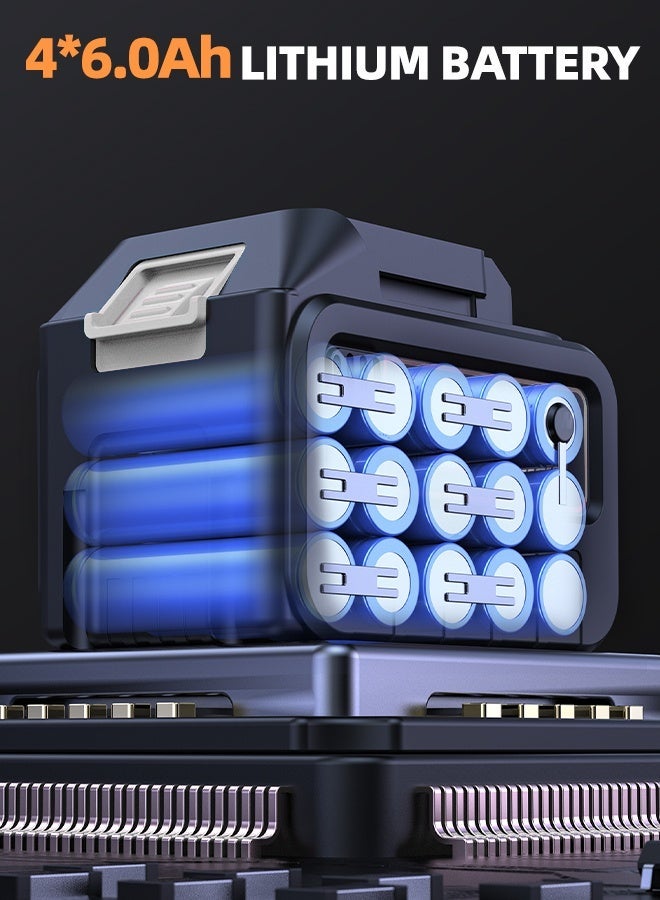 ALongDeng 21V Brushless 8-Piece Professional Power Tool Set with 4 Batteries & 1 Charger - Including Drill, Wrench, Angle Grinder, Rotary Hammer, Trimmer, Jigsaw, Reciprocating Saw, and Cutter - All-in-One Toolbox for Home Improvement and Maintenance - Image 5