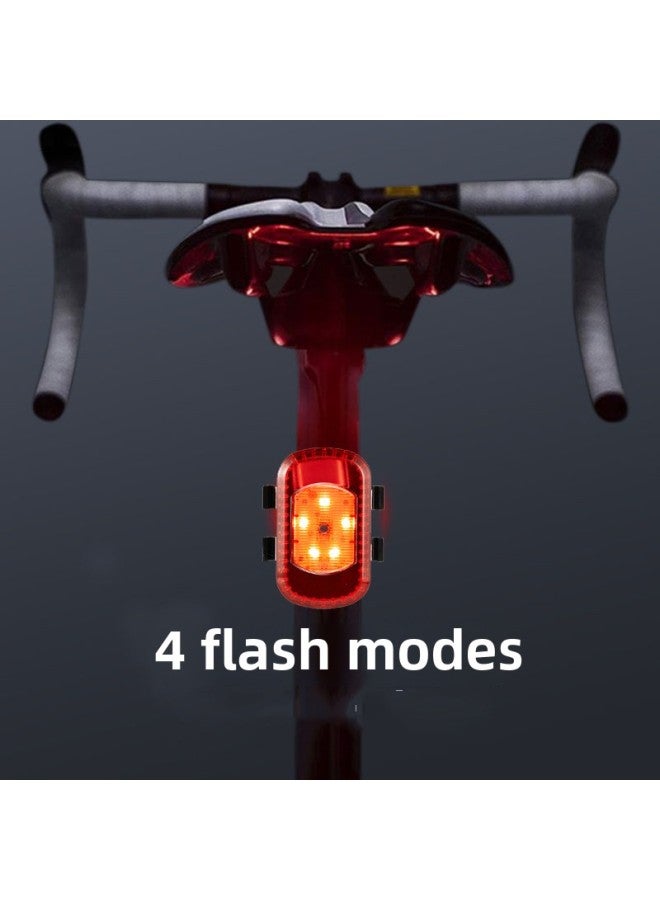 Generic Bicycle 5LED Taillight Riding Taillight USB Rechargeable Riding Light Riding Equipment Safety Warning Taillight-Color:Red OPP Bag/4 Pack  - Image 2