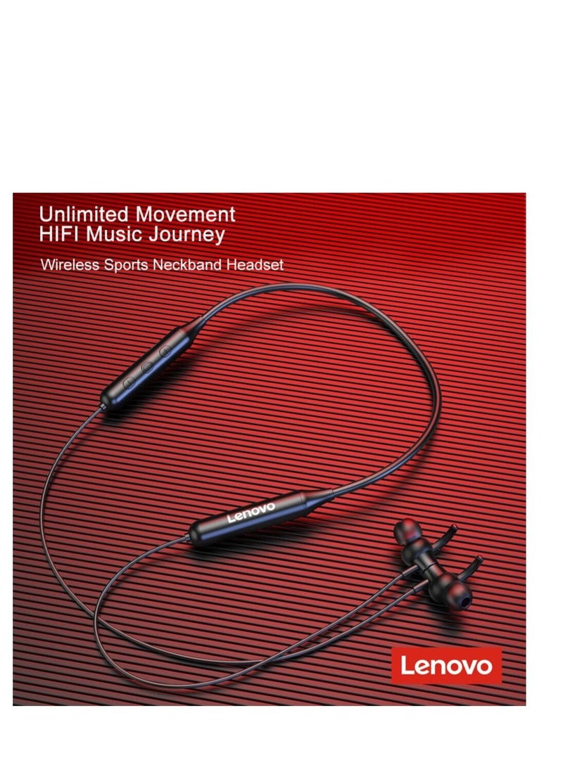 H201 Bluetooth V5.0 HIFI Stereo Magnetic Metal Cavity Wireless Neckband Sports Headphone with Mic Black - Image 4