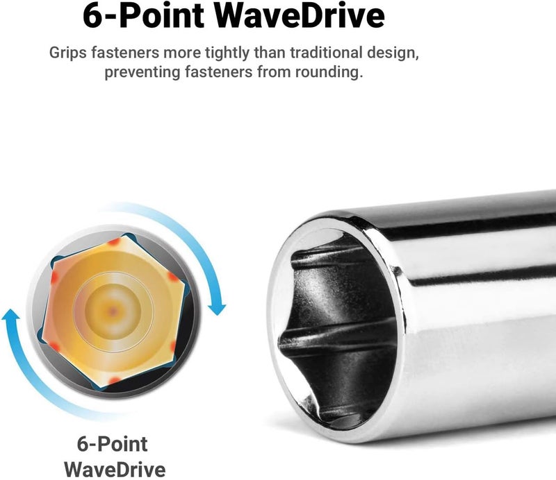 Capri Tools 22 mm Shallow Socket, 3/8-Inch Drive, 6-Point, Metric - Image 1