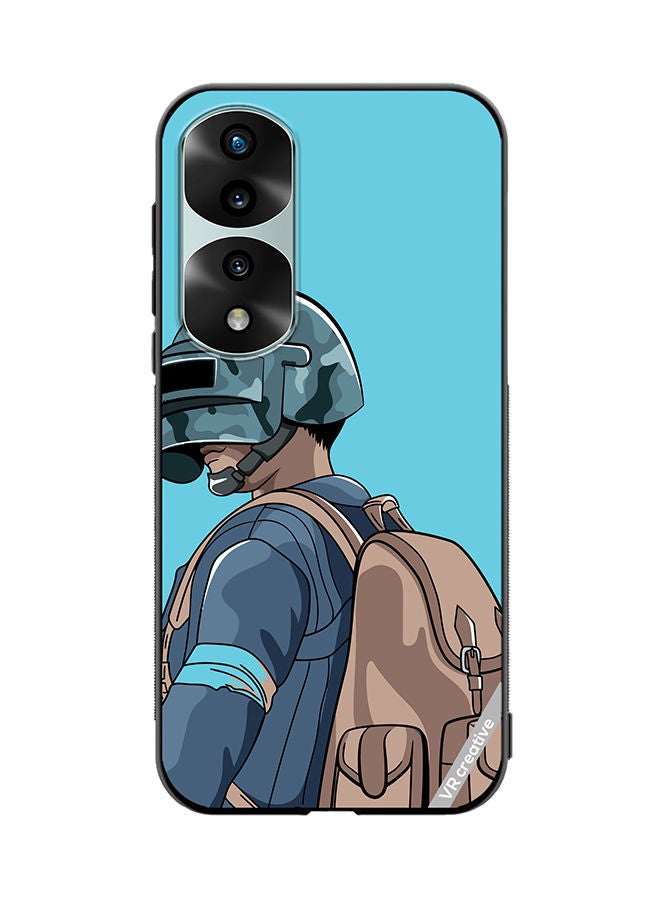 VR CREATIVE Protective Case Cover For Honor 70 Pro plus Helmet And In Military Uniform Design Multicolour - Image 1