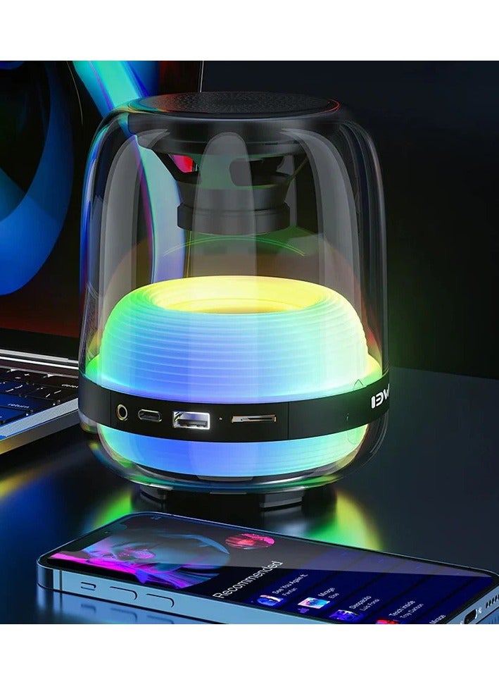 أوي مكبرات صوت محمولة من اوي Y386 مقاومة للماء وإضاءة LED ملونة - أسود - Image 3